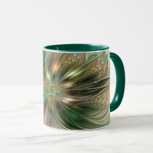 Colourful Fantasy Modern Abstract Fractal Flower Mug
