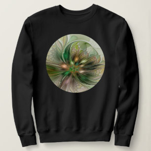 Colourful Fantasy Modern Abstract Fractal Flower Sweatshirt