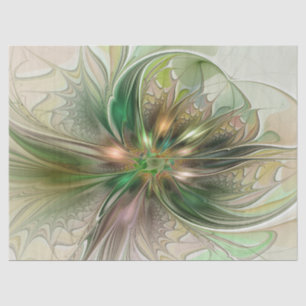 Colourful Fantasy Modern Abstract Fractal Flower Tissue Paper
