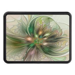 Colourful Fantasy Modern Abstract Fractal Flower Trailer Hitch Cover