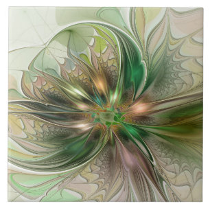 Colourful Fantasy Modern Abstract Fractal Tile