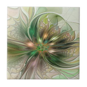 Colourful Fantasy Modern Abstract Fractal Tile