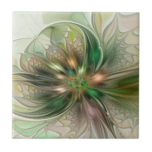 Colourful Fantasy Modern Abstract Fractal Tile