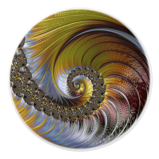 Colourful Fantasy Modern Spiral Ceramic Knob (Front)