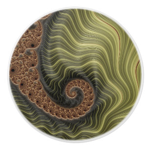 Colourful Fantasy Modern Spiral Fractal Ceramic Knob