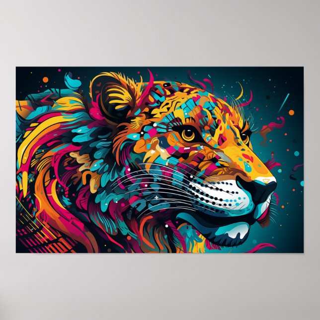 Colourful fantasy tiger  poster (Front)