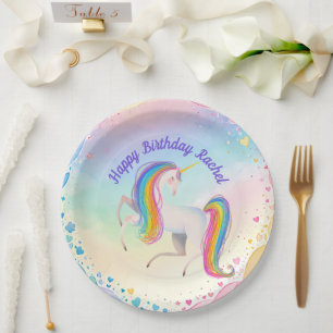 Colourful Fantasy Unicorn Paper Plate
