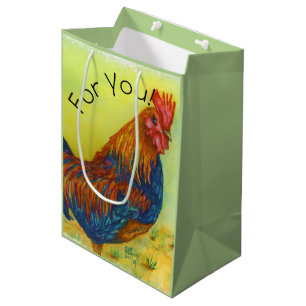 Colourful Farm Rooster Medium Gift Bag