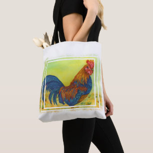Colourful Farm Rooster Tote Bag