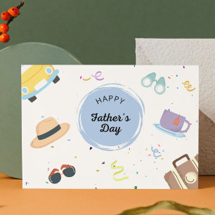 Colourful Father's Day Holiday Postcard