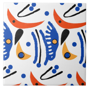 Colourful Fauvist Shapes Tile