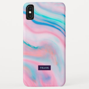 Colourful faux agate-alike marble stone texture iPhone XS max case