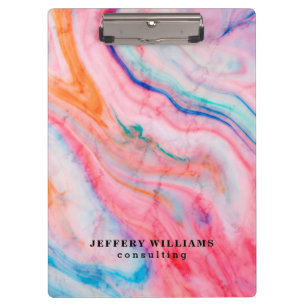 Colourful faux agate stone clipboard