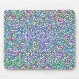 Colourful Faux Disco Glitter & Sparkles Mouse Pad