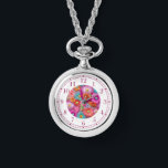 Colourful Faux Embroidered Floral Elegant Womans Watch<br><div class="desc">Colourful Faux Embroidered Floral Elegant Womans Watches features a trendy colourful modern faux embroidery floral in pink,  purple,  orange,  blue,  and yellow. Created by Evco Studio www.zazzle.com/store/evcostudio</div>