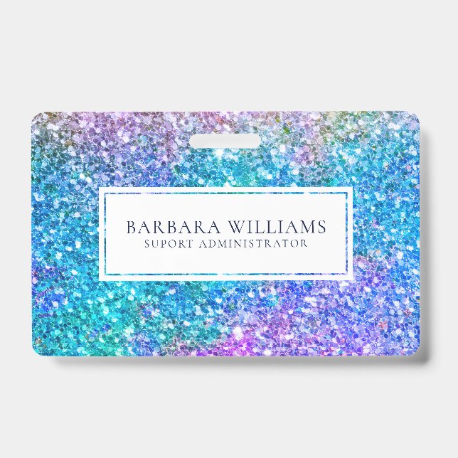 Colourful Faux Flitter White Accent Badge (Front)