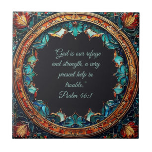 Colourful Faux Glass Customizable Bible Verses  Tile