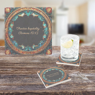 Colourful Faux Glass Customizable Stone Coaster