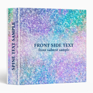 Colourful Faux Glitter And Sparkles Texture Print Binder