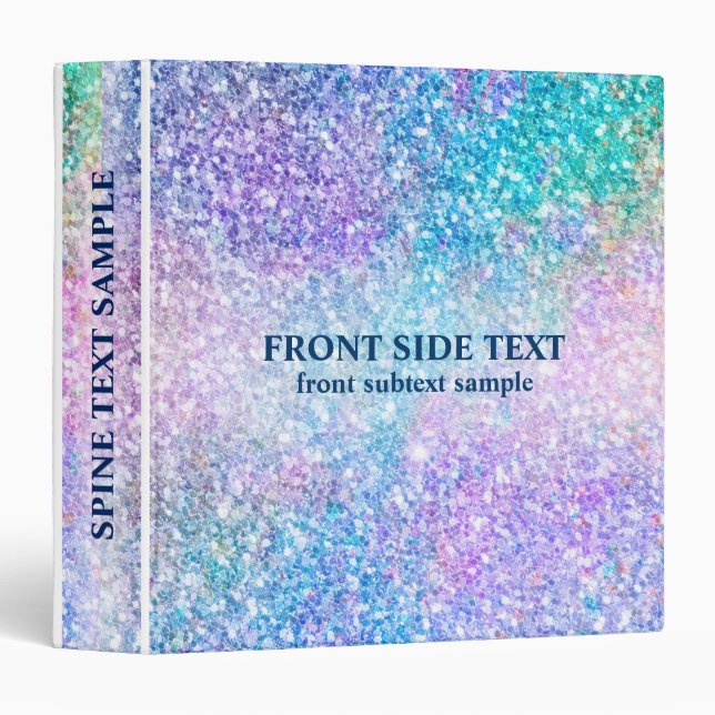 Colourful Faux Glitter And Sparkles Texture Print Binder (Front/Spine)