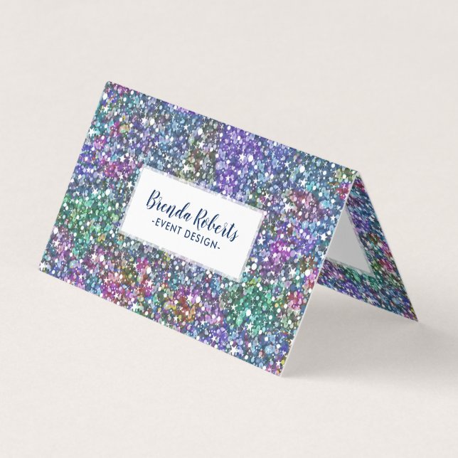 Colourful Faux Glitter Business Card (Front)