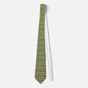 Colourful Faux Glitter Chevron Zigzag Pattern Tie