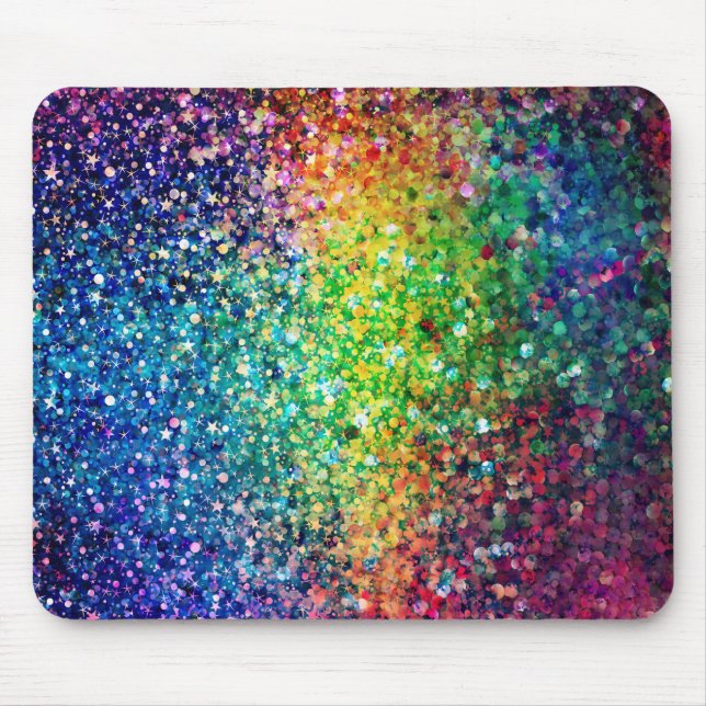 Colourful faux glitter mouse pad (Front)