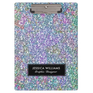 Colourful faux glitter template clipboard