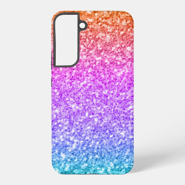 Colourful Faux Glitter Texture Print Samsung Galaxy S22+ Case (Back)