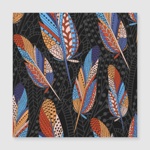 Colourful Feather Pattern Seamless Background.
