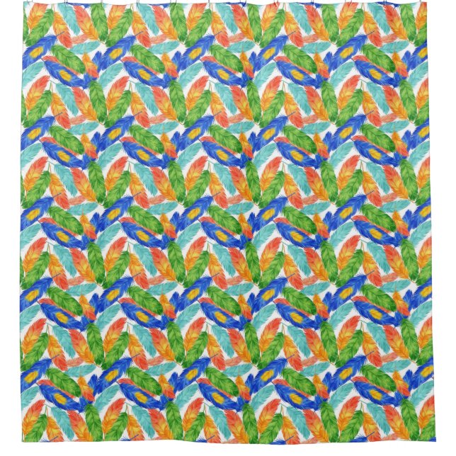 Colourful Feather Pattern — Seamless Watercolor (Front)