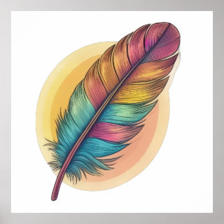 Colourful Feather Poster