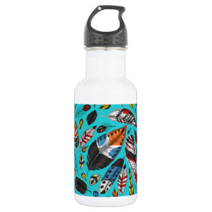 Colourful feathers 532 ml water bottle