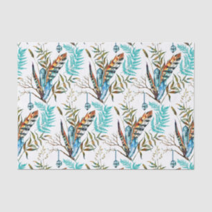 Colourful Feathers And Ferns Tissue Paper