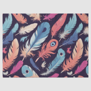 Colourful Feathers Decoupage Tissue Craft Tissue Paper