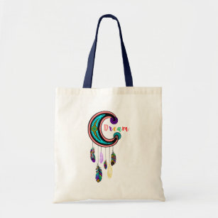 Colourful Feathers Dream Catcher Illustration Tote Bag