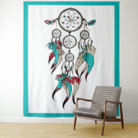 Colourful feathers dreamcatcher