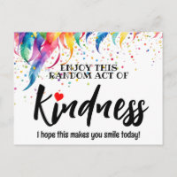 Colourful Feathers Random Act of Kindness Postcard