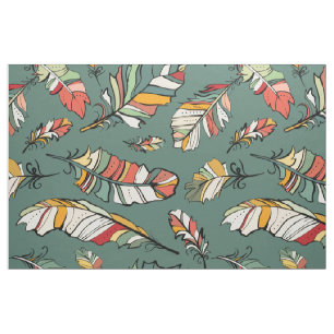 Colourful Feathers Seamless Pattern Fabric