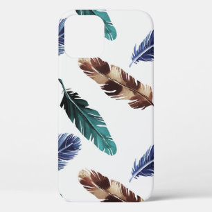 Colourful Feathers Tribal Texture iPhone 12 Case