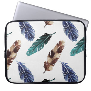 Colourful Feathers Tribal Texture Laptop Sleeve