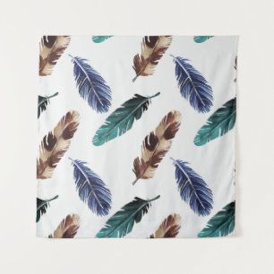 Colourful Feathers Tribal Texture Tapestry