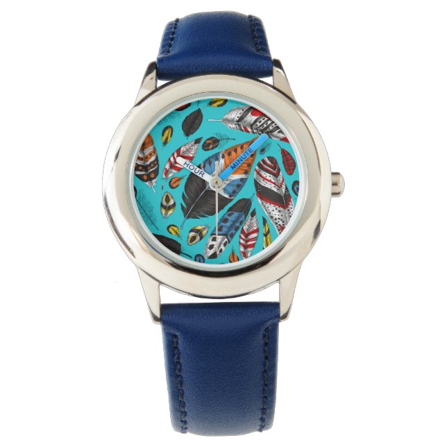 Colourful feathers watch (Front)