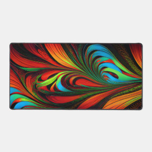 Colourful Feathery Fractal Desk Mat