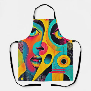 Colourful Feelings: Abstract Face Apron