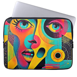 Colourful Feelings: Abstract Face Laptop Sleeve