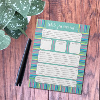 Colourful Felt Pens Substitute Teacher Form Notepa