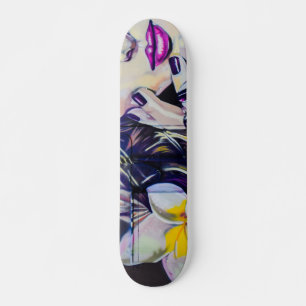 Colourful Female Art Skateboard