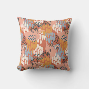colourful feminine abstract mosaic throw pillow