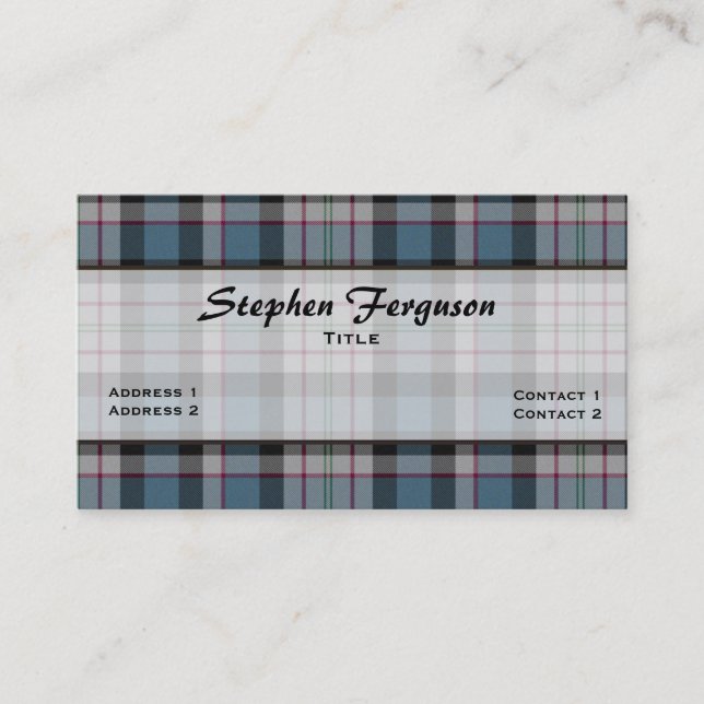 Colourful Ferguson Plaid Custom Business Card (Front)